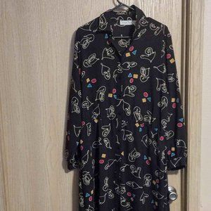 Vintage 1980s Sheer Black Schrader Sport Dress